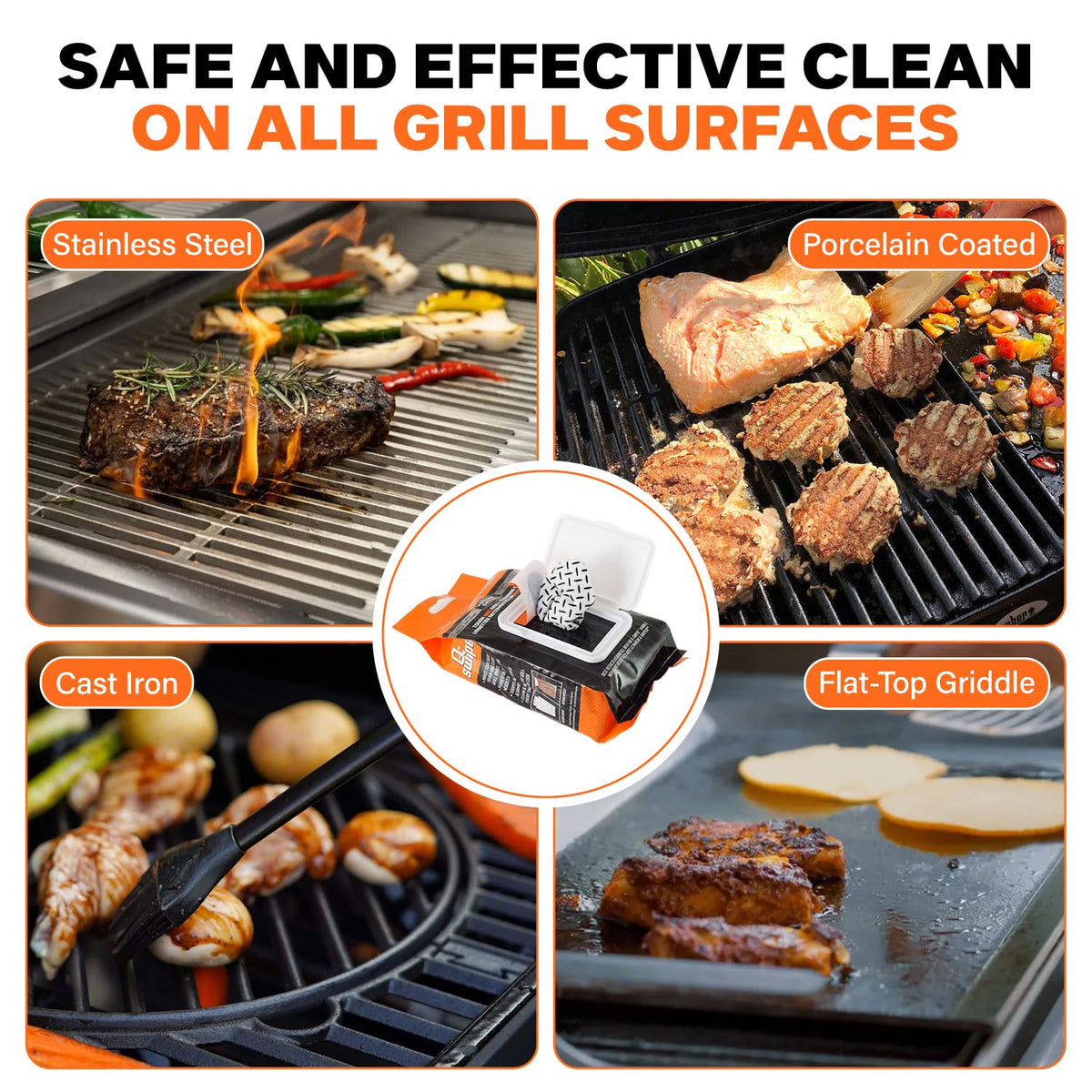 40-count Proud Grill Q-Swiper wipes provide months of cleaning.