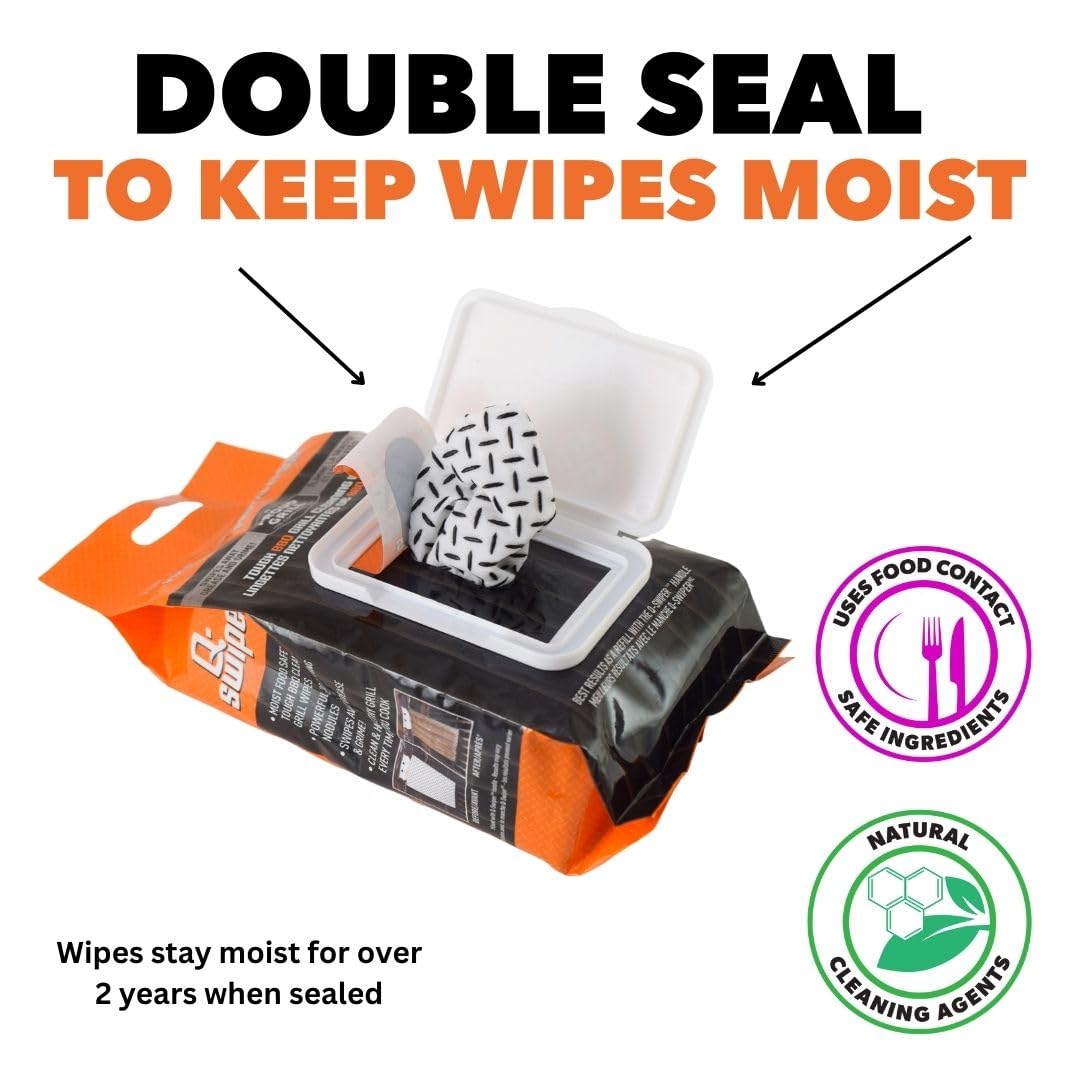 Folding a Proud Grill Q-Swiper for targeted scrubbing on tough spots.
