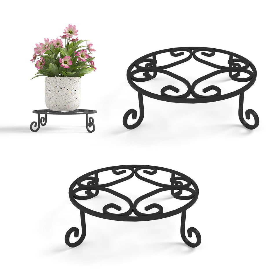 PROWORX 2-Pack 10-inch plant stand outdoors elevates pots for sunlight