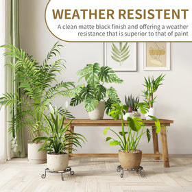 PROWORX 4 Pack 10-Inch Round Plant Stands, side view highlights anti-slip base.