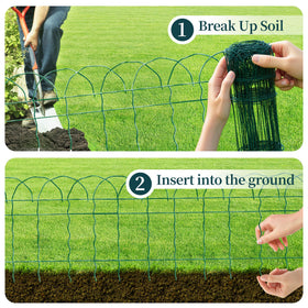 PROWORX green metal fencing 14-inch height resists weather.