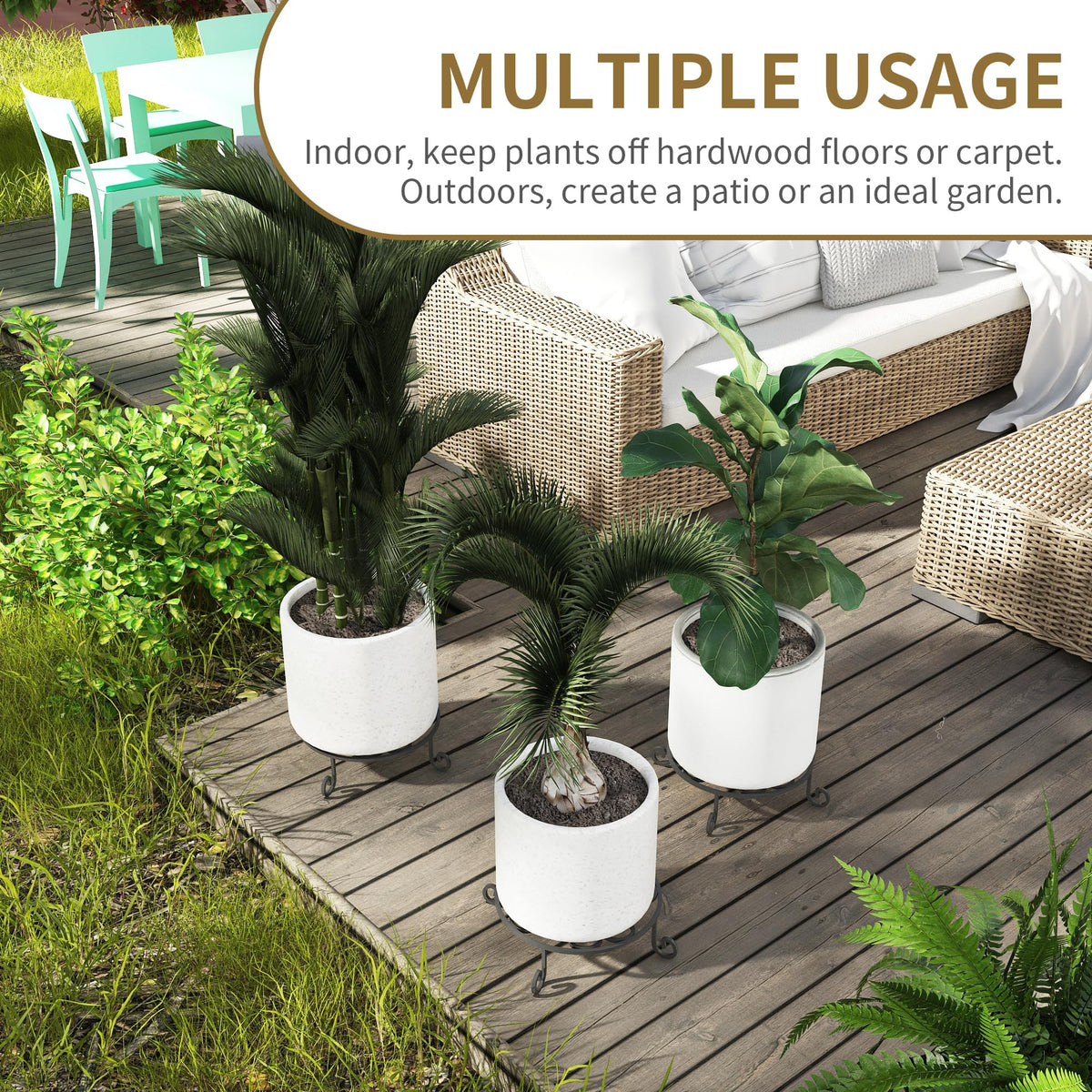 PROWORX scratch-resistant legs prevent slipping during movement of the plant stand