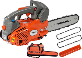 PROYAMA 26cc top-handle chainsaw with 12-inch bar for wood cutting tasks
