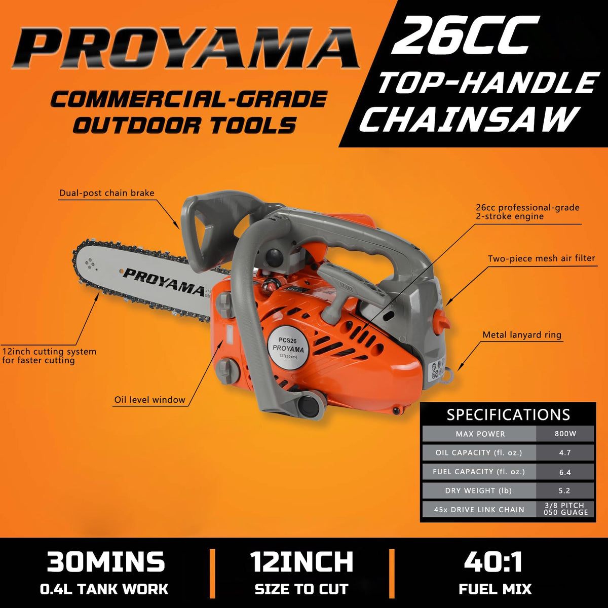 PROYAMA anti-vibration design for comfortable operation