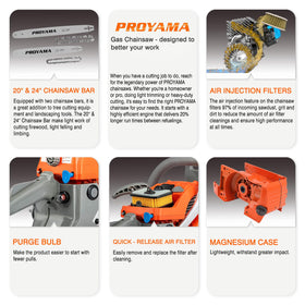 PROYAMA anti-vibration system minimizes fatigue during long pruning sessions.