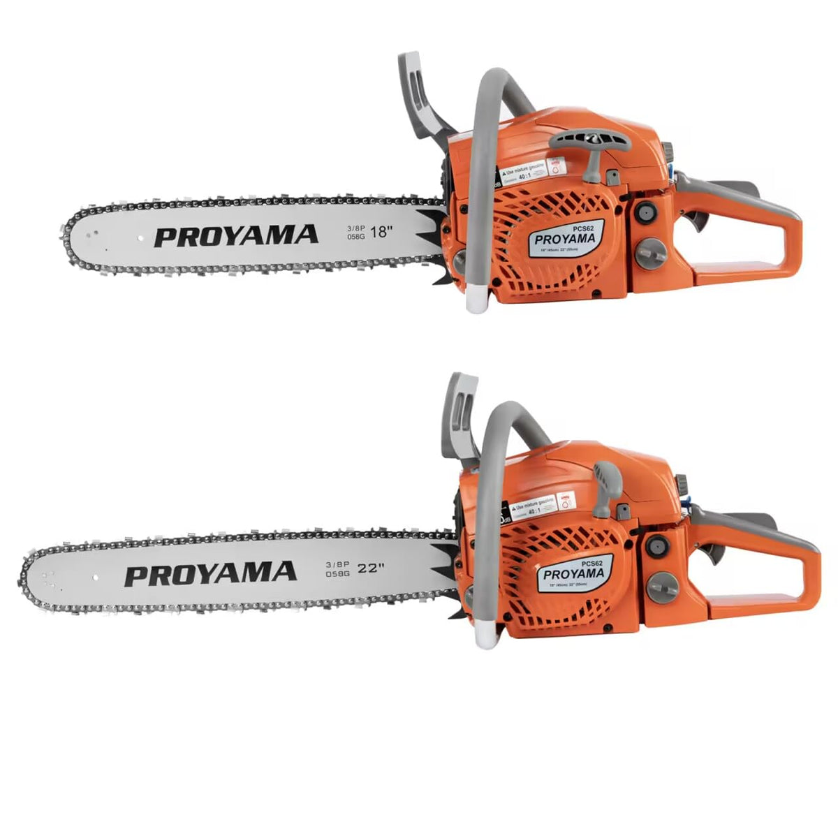 PROYAMA bar-length versatility shows 22-inch and 18-inch options
