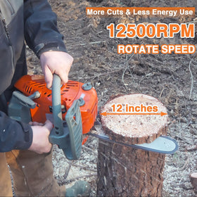 PROYAMA chainsaw used during storm cleanup for debris clearing
