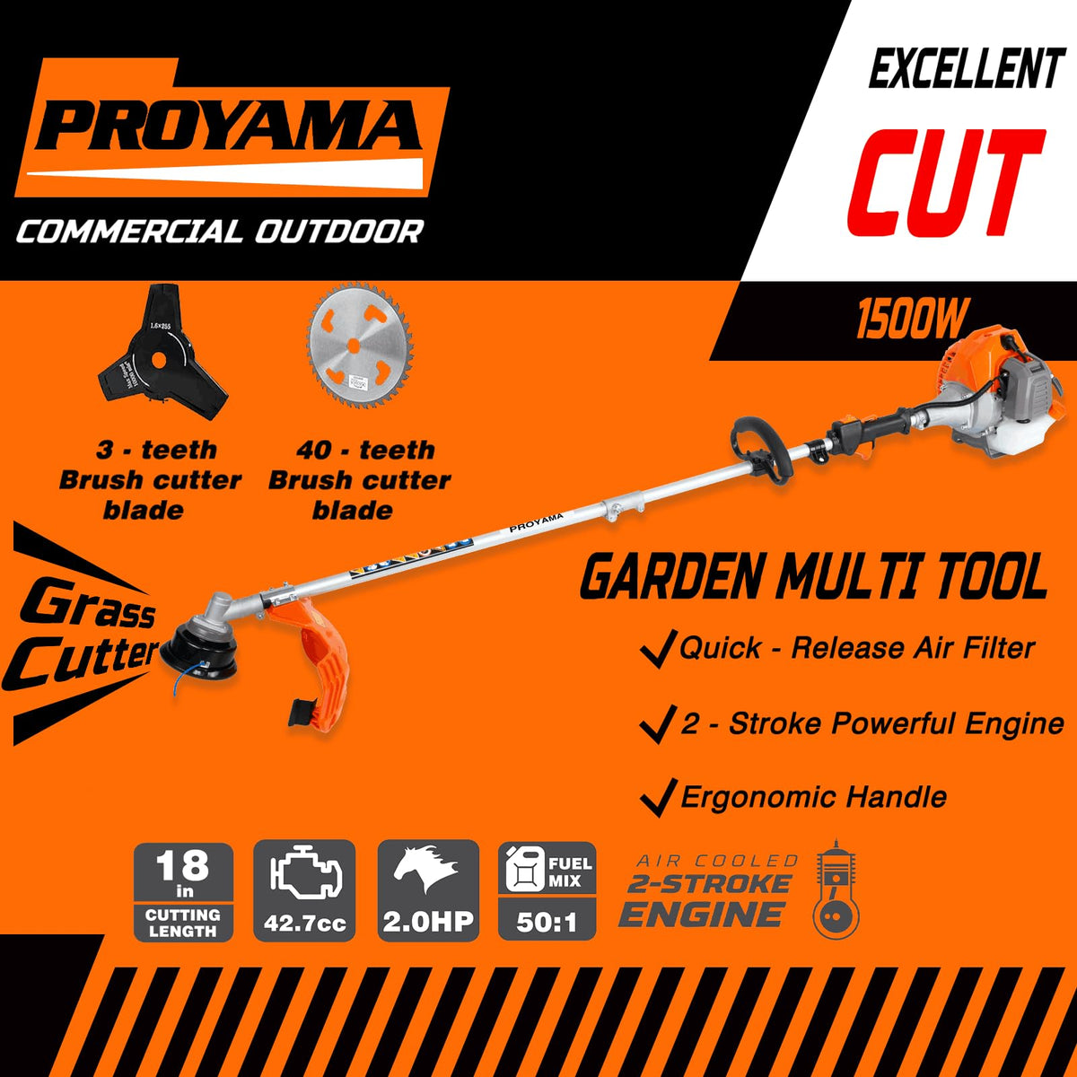 PROYAMA ergonomic grip design offers comfortable operation during long sessions.