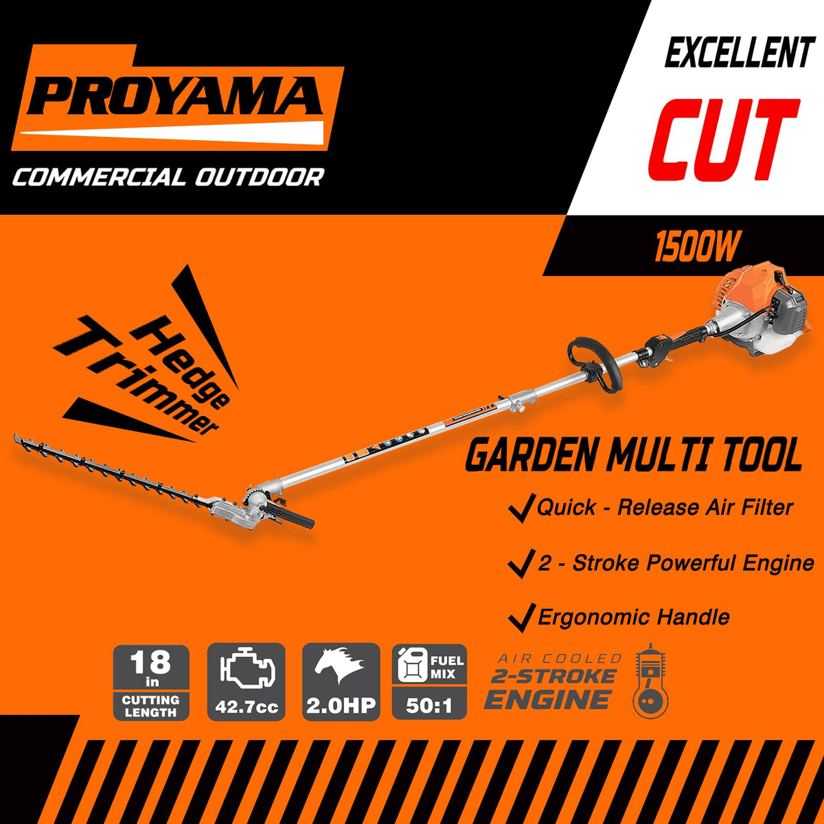 PROYAMA heavy-duty brush cutter head handles thick growth with ease.