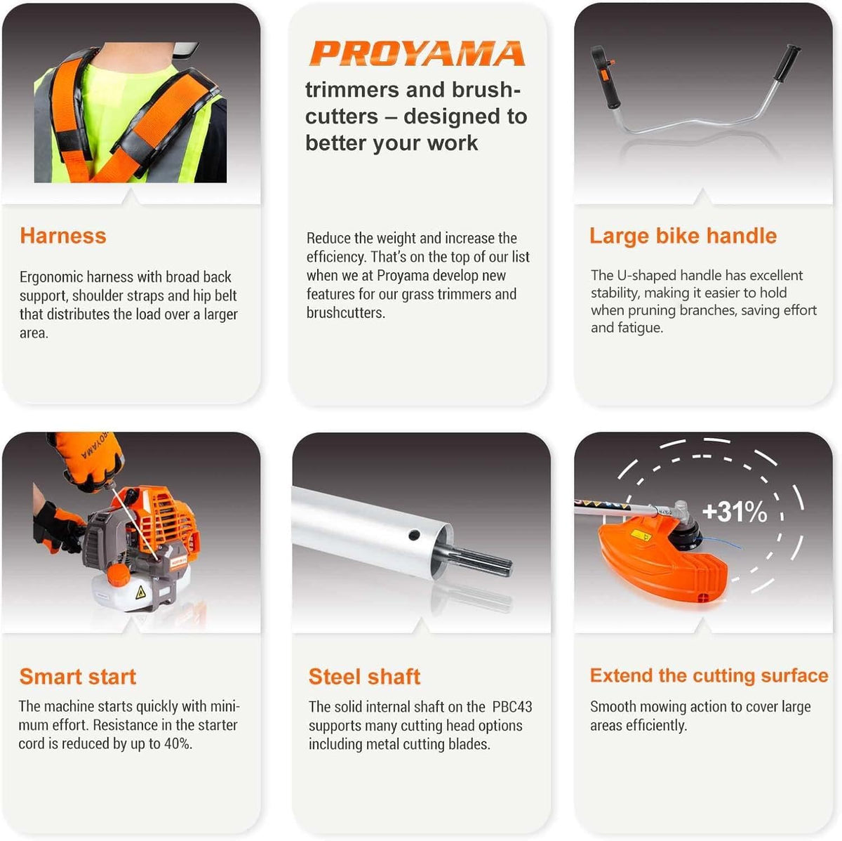 PROYAMA metal blades tackle tough brush with precision.