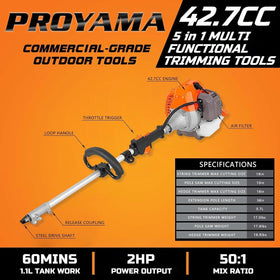 PROYAMA quick-start system enables easier startup during lawn care.