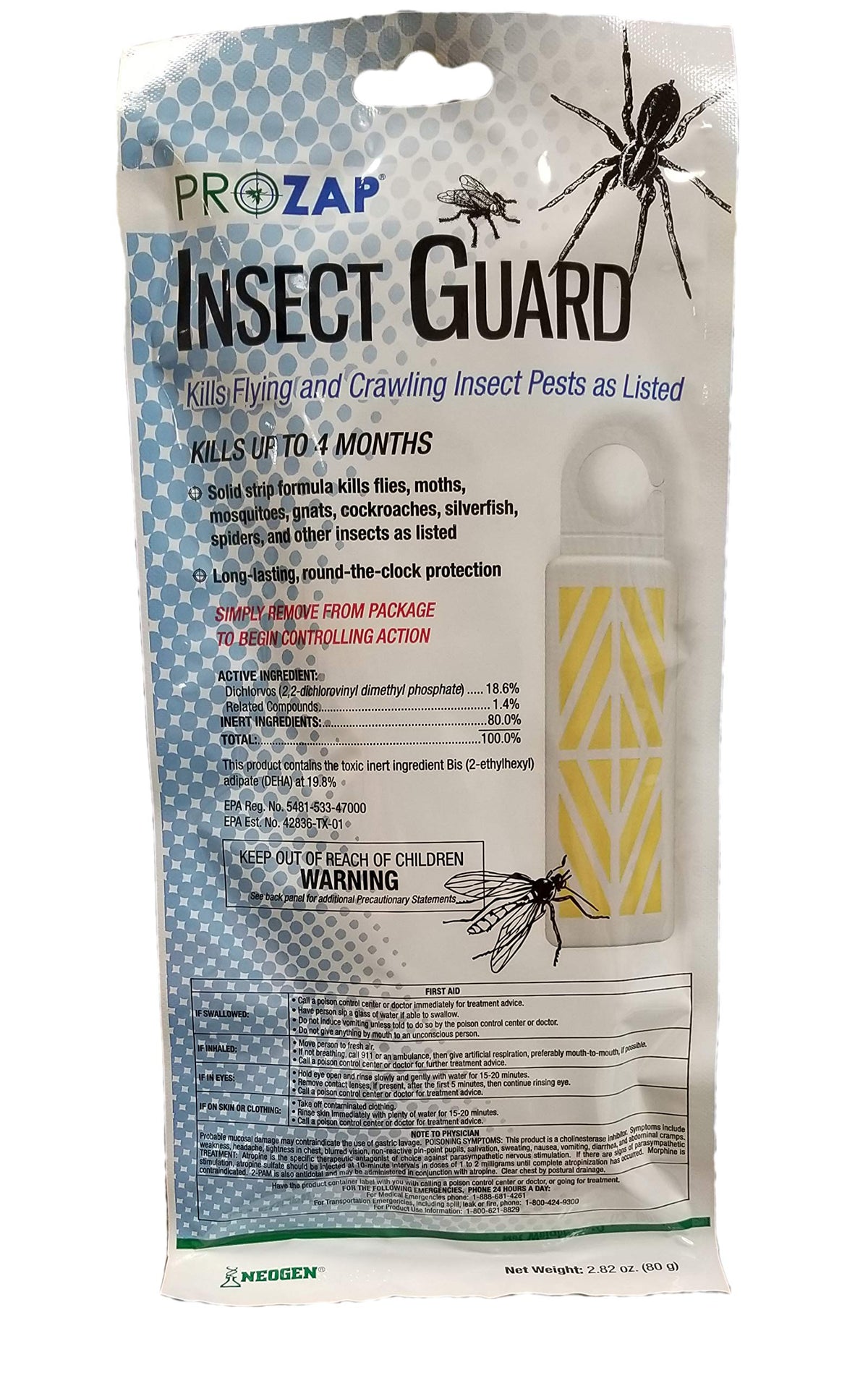 Prozap Insect Guard strip covers up to 1200 cubic feet in unoccupied spaces