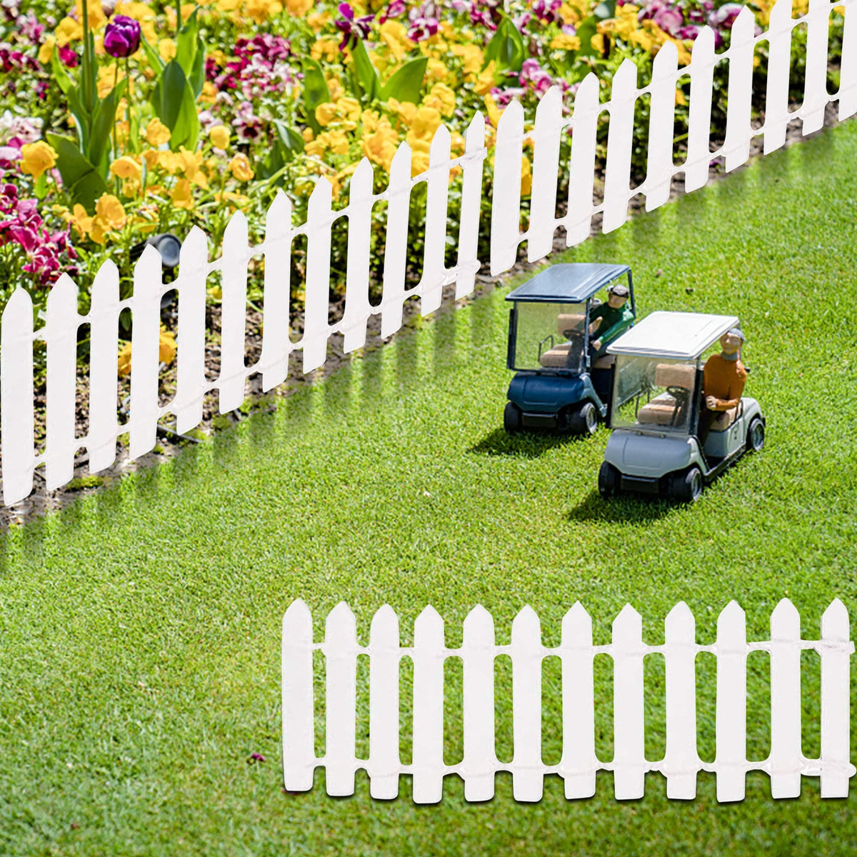 Prsildan diorama fence 40inch white defines borders for charming displays.