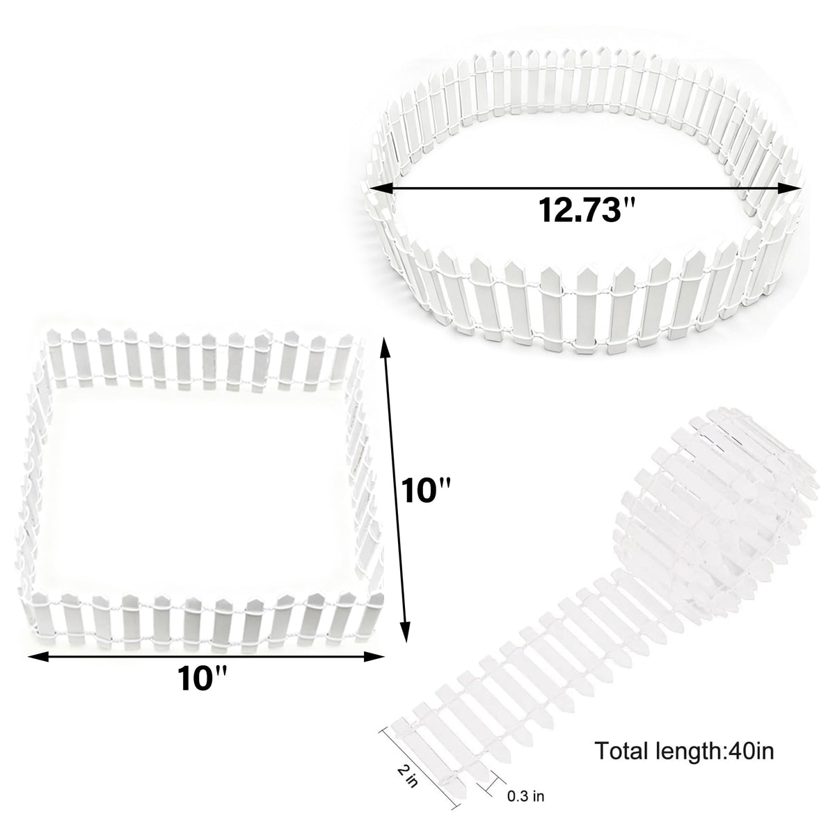 Prsildan white two-pack fence panels for DIY fairy gardens