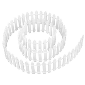 Prsildan 40-inch white fairy garden fence enhances miniature scenes and crafts.