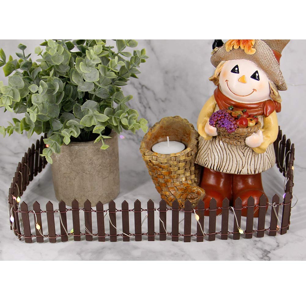 Prsildan brown fairy garden fence in a DIY craft setup.