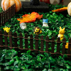 Prsildan brown miniature fairy garden fence, front view for layout ideas.