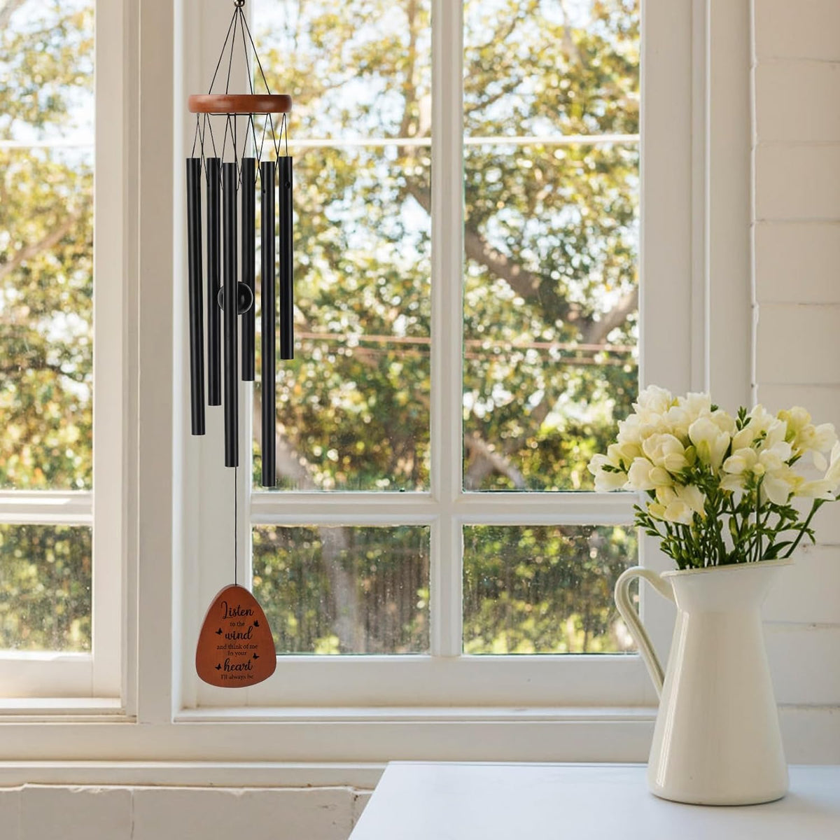 PRSTENLY easy-hang wind chimes include hardware for quick installation.