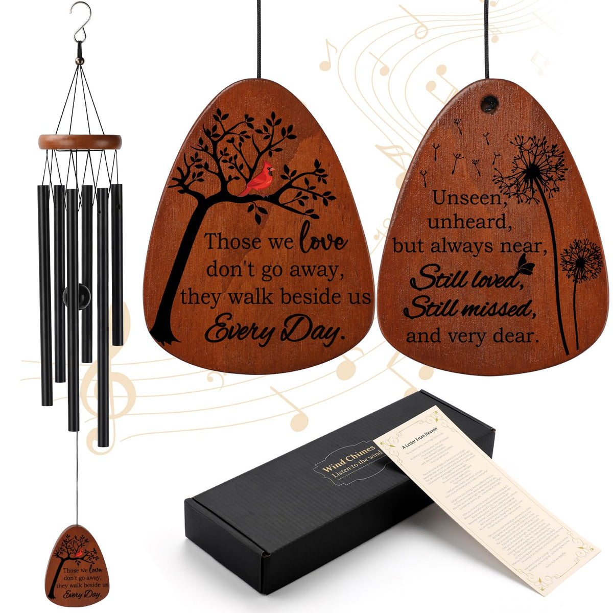 PRSTENLY Memorial Wind Chimes 26-inch displayed outdoors for remembrance and calm