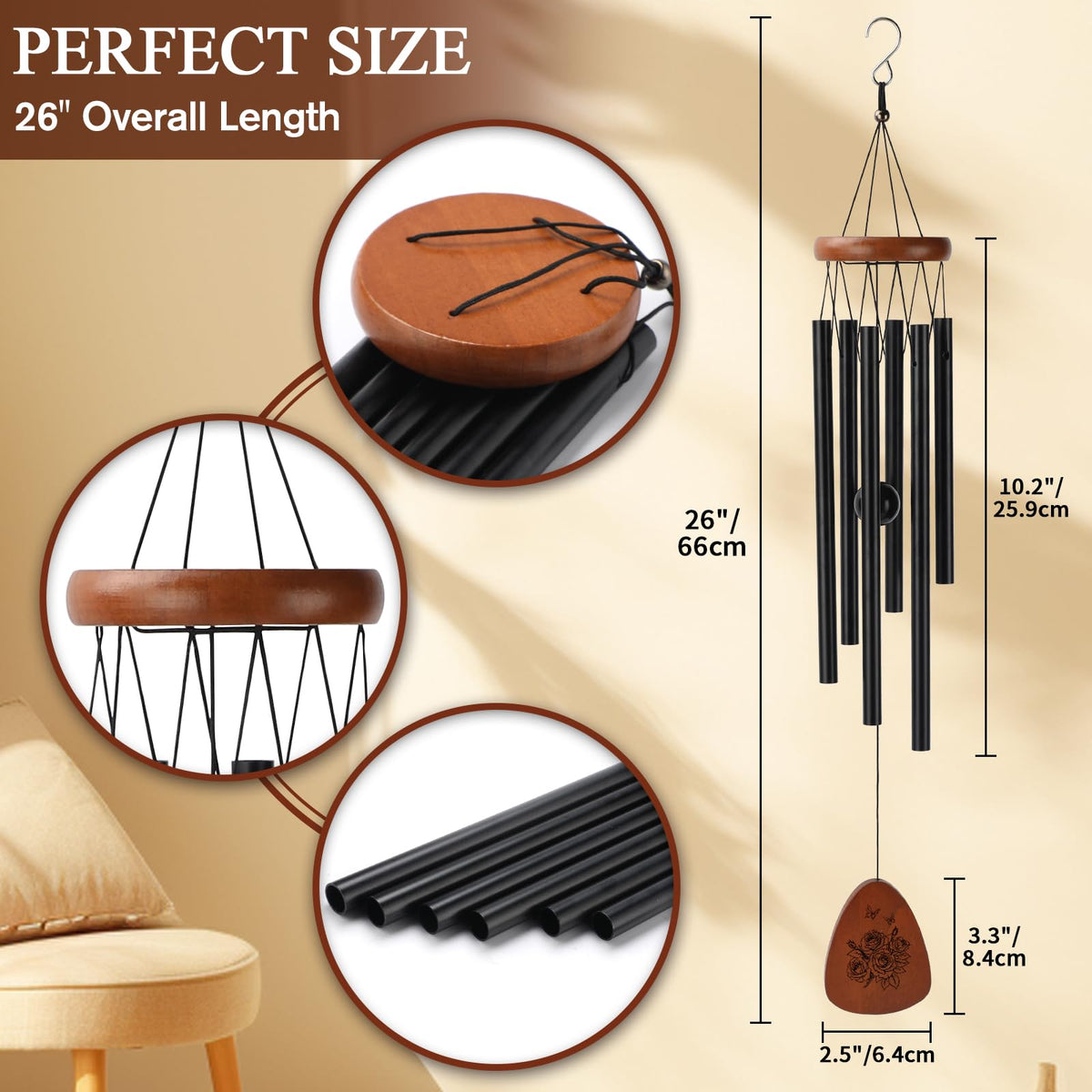 PRSTENLY Outdoor garden wind chimes deliver soothing melodies.