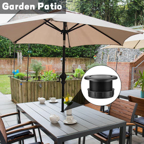 Prudiut cafe and patio setups benefit from quick umbrella hole insertion.