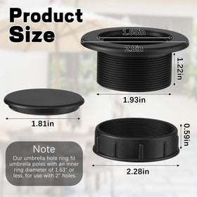 Prudiut patio table hole cover keeps outdoor surfaces clean and organized.