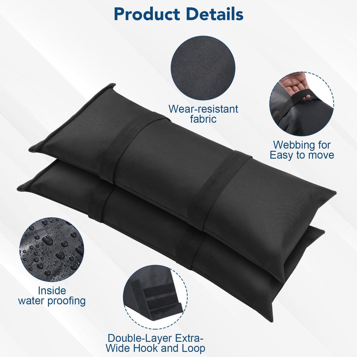 Prudiut double-layer closure seals sand securely and reduces leakage.