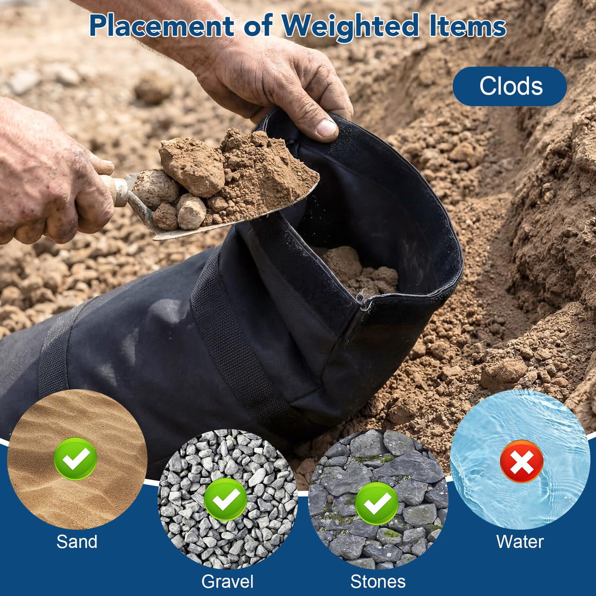 Prudiut outdoor weights offer multipurpose stability for tents and doors.