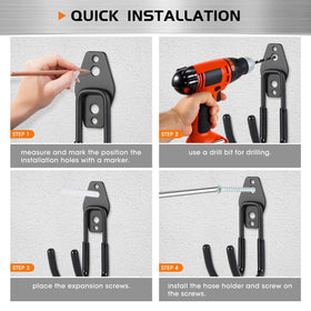 Pruite hose hanger wall mount with included screws and plugs