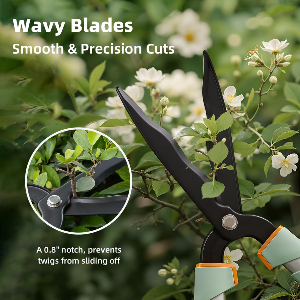 PrunePro Balanced lightweight blade reduces hand fatigue during shaping.