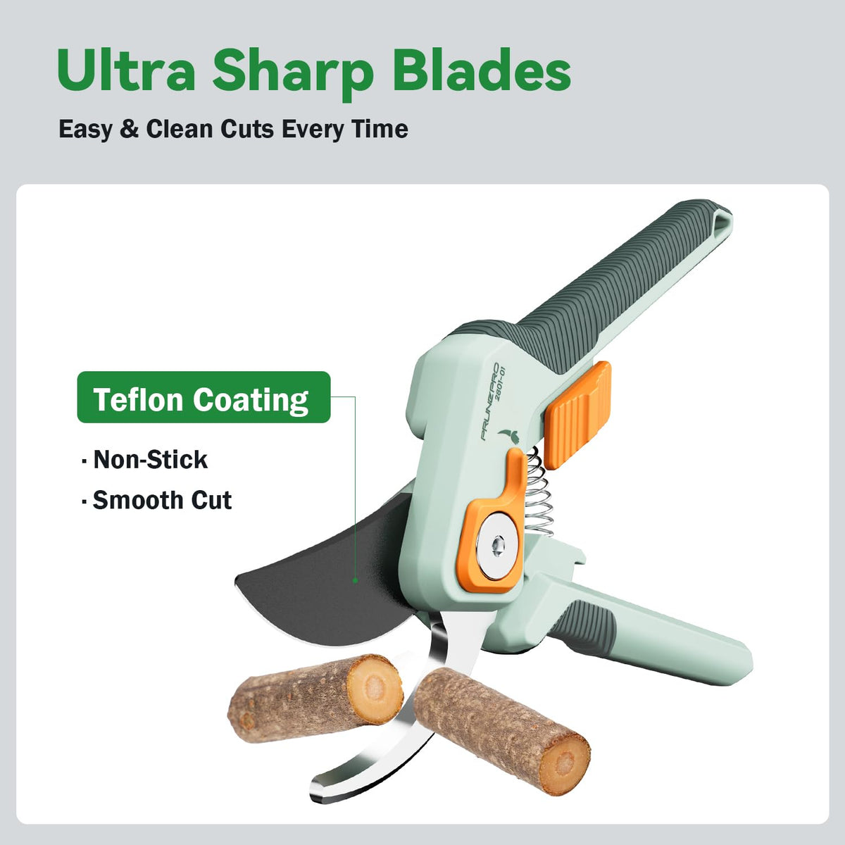 PrunePro micro-tip snips enable precise trimming in tight spaces.