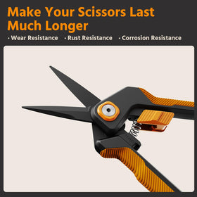 PrunePro micro-tip snips close-up shows precise trimming in tight spaces