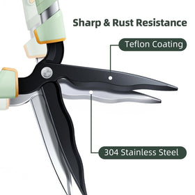 PrunePro Wavy stainless steel blades grip branches for clean, precise cuts.