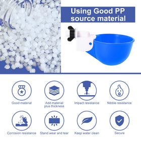 Psarnuk poultry waterer with ducks and chicks compatibility, side view.
