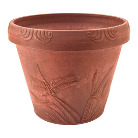 PSW Pot Collection dragonfly planter front view, decorative raised design