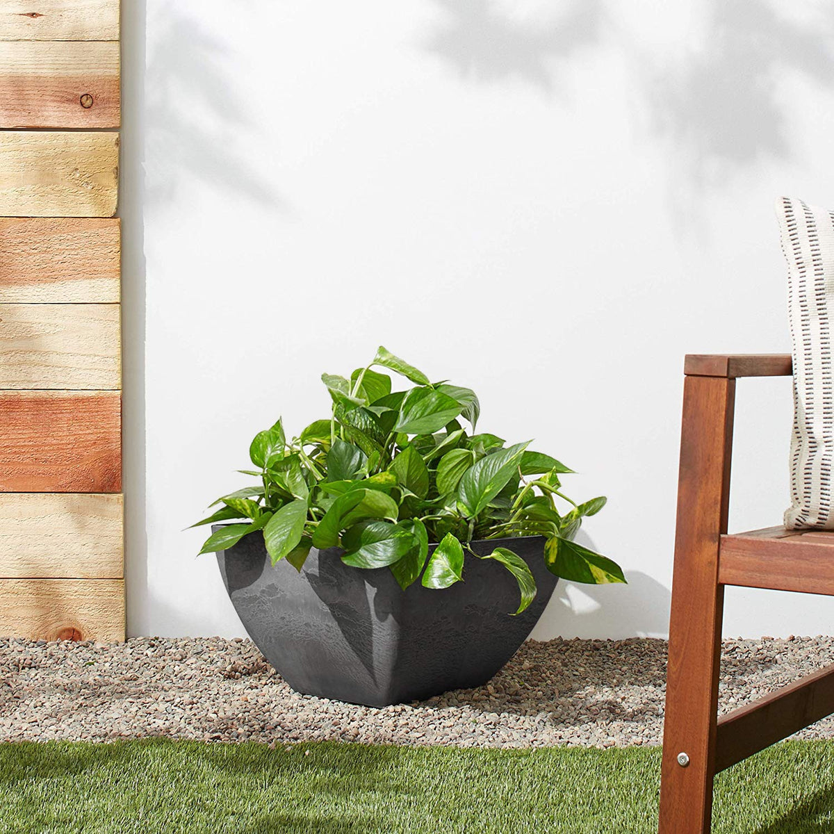 Outdoor use with succulents in PSW Pot Collection planter, lightweight and durable.