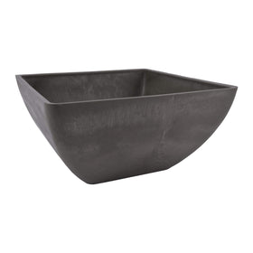 PSW Pot Collection square planter in dark charcoal, front view for stylish indoor display.