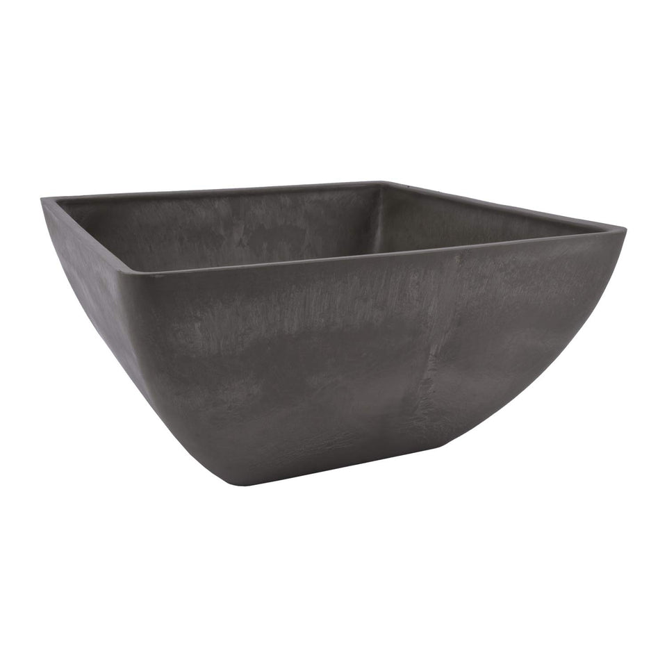 PSW Pot Collection square planter in dark charcoal, front view for stylish indoor display.