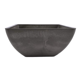 PSW Pot Collection square planter in dark charcoal, top view highlighting drillable design.