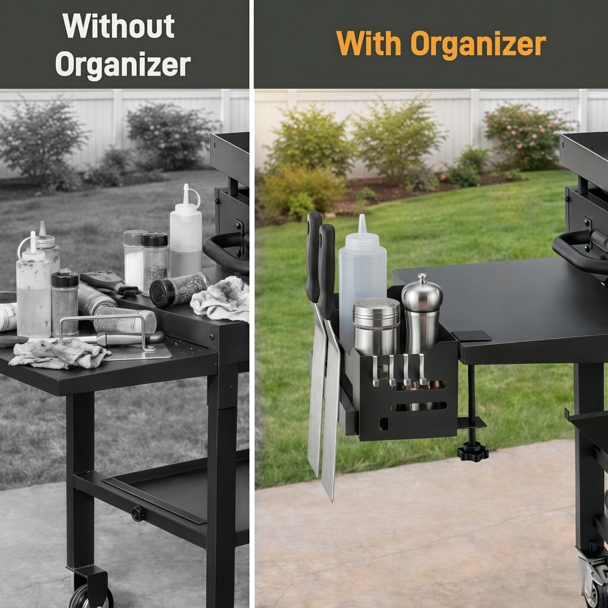 PTALSEAW Blackstone Caddy helps reclaim side shelf space during grilling