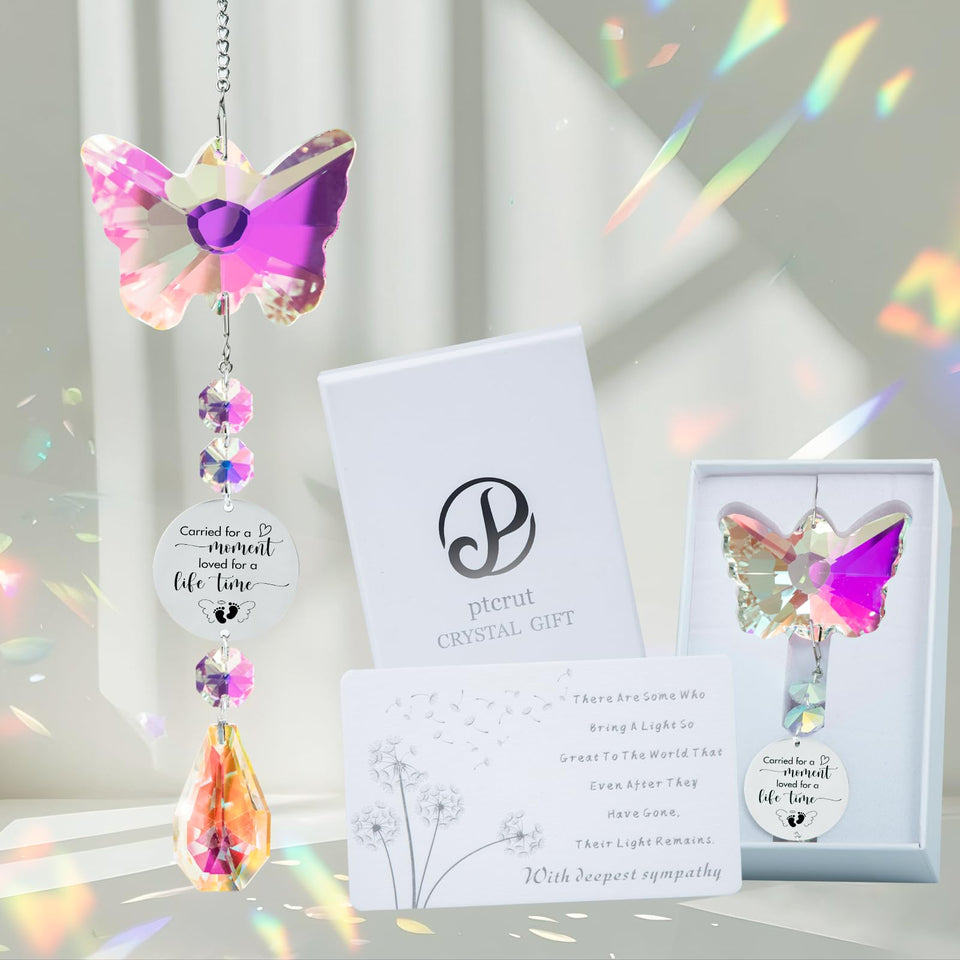 Ptcrut Butterfly Suncatcher packaging presents as a thoughtful memorial gift.