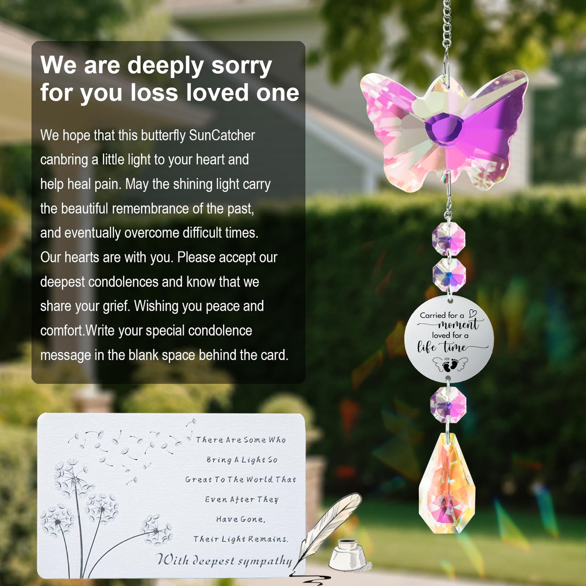 Ptcrut Butterfly Suncatcher symbolizes renewal and gentle comfort through light.