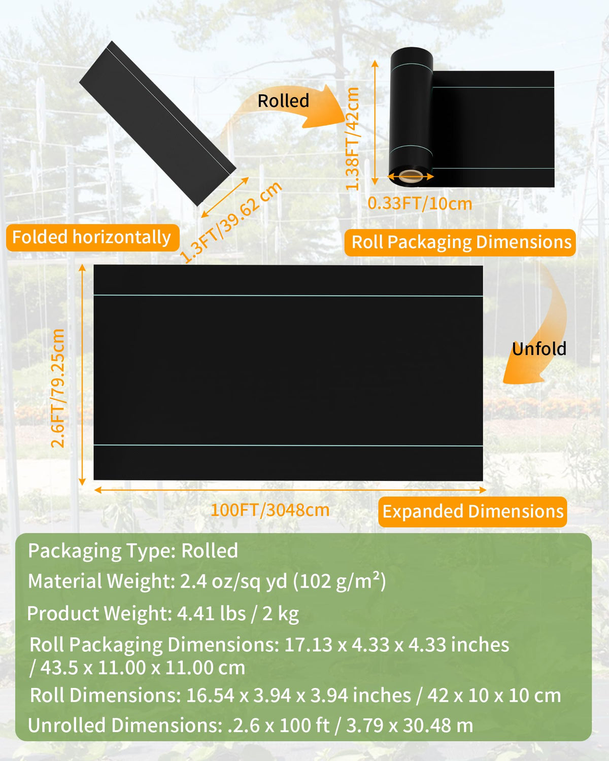 Pterying tear-resistant PP fabric for long-lasting outdoor weed control