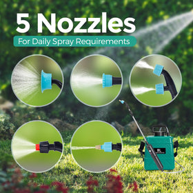 PUAODER five mist nozzles offer versatile spray options for plants.