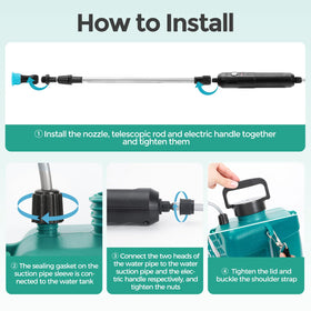 PUAODER handheld mode with ergonomic grip allows precise spot watering.