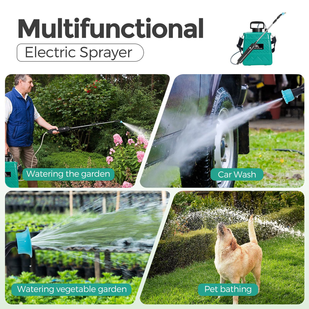 PUAODER backpack sprayer design speeds lawn and garden maintenance.