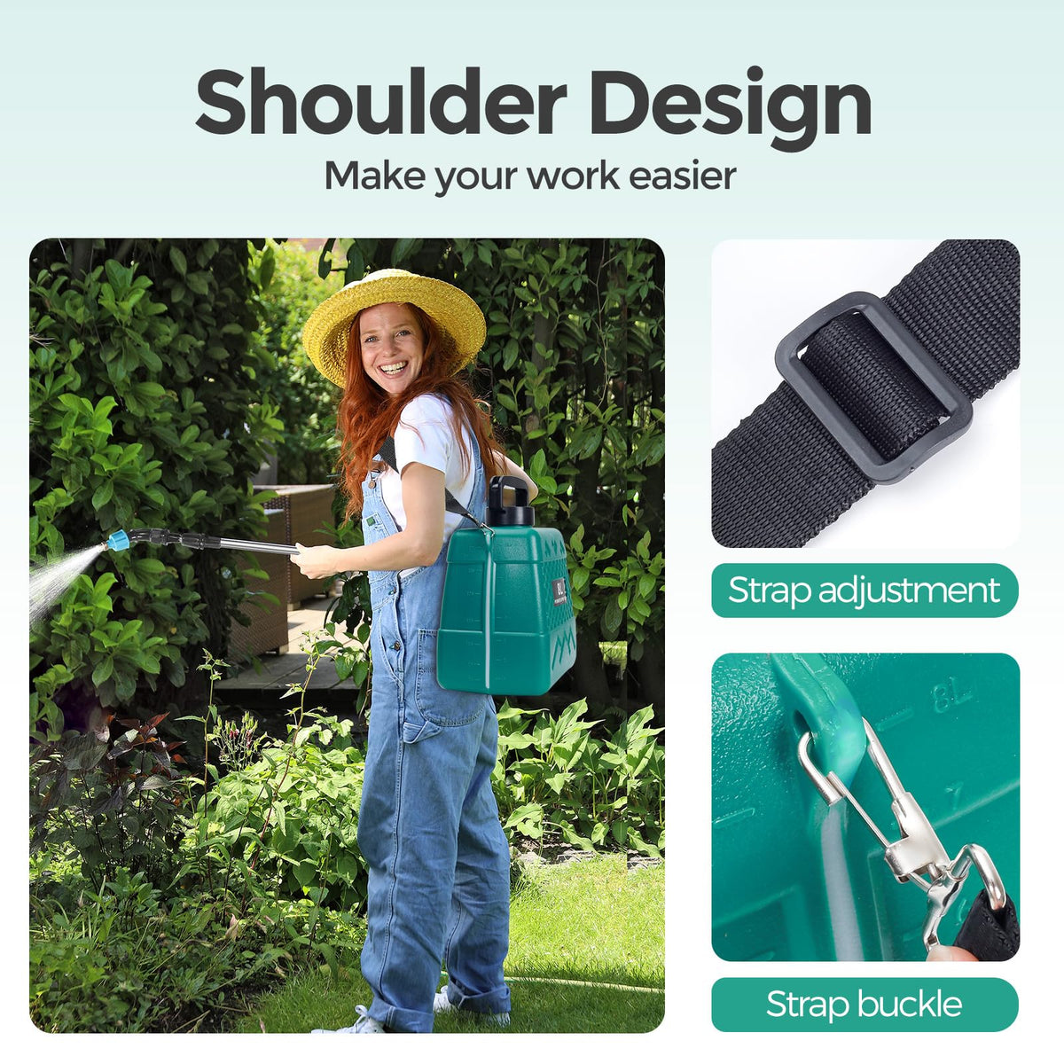PUAODER telescopic rod extends reach to hanging plants and distant beds.