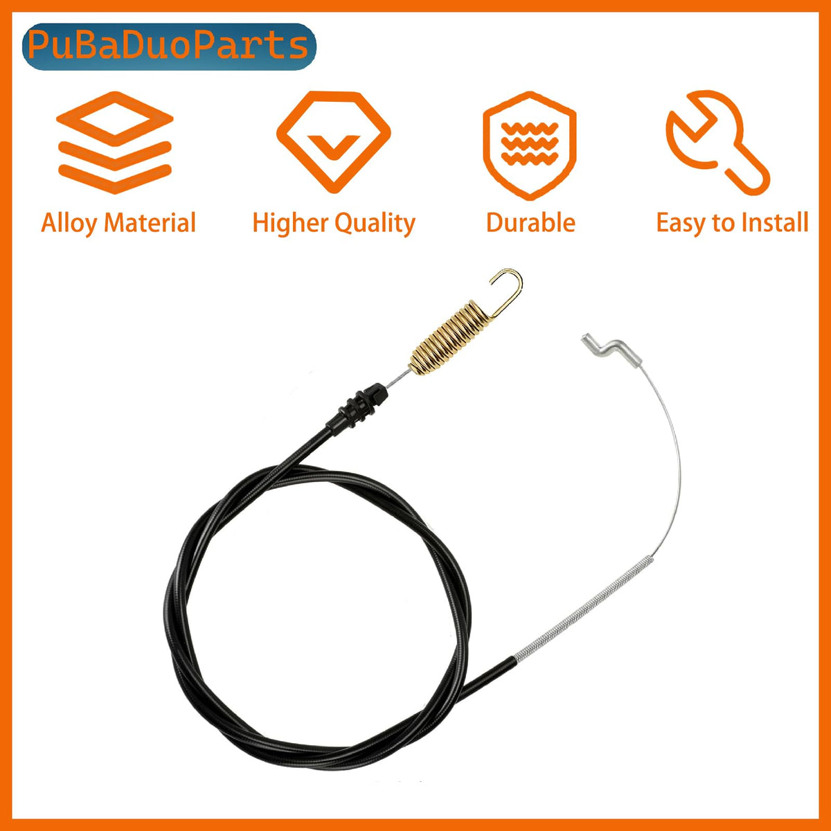 54.5-inch conduit guards the cable for smooth operation