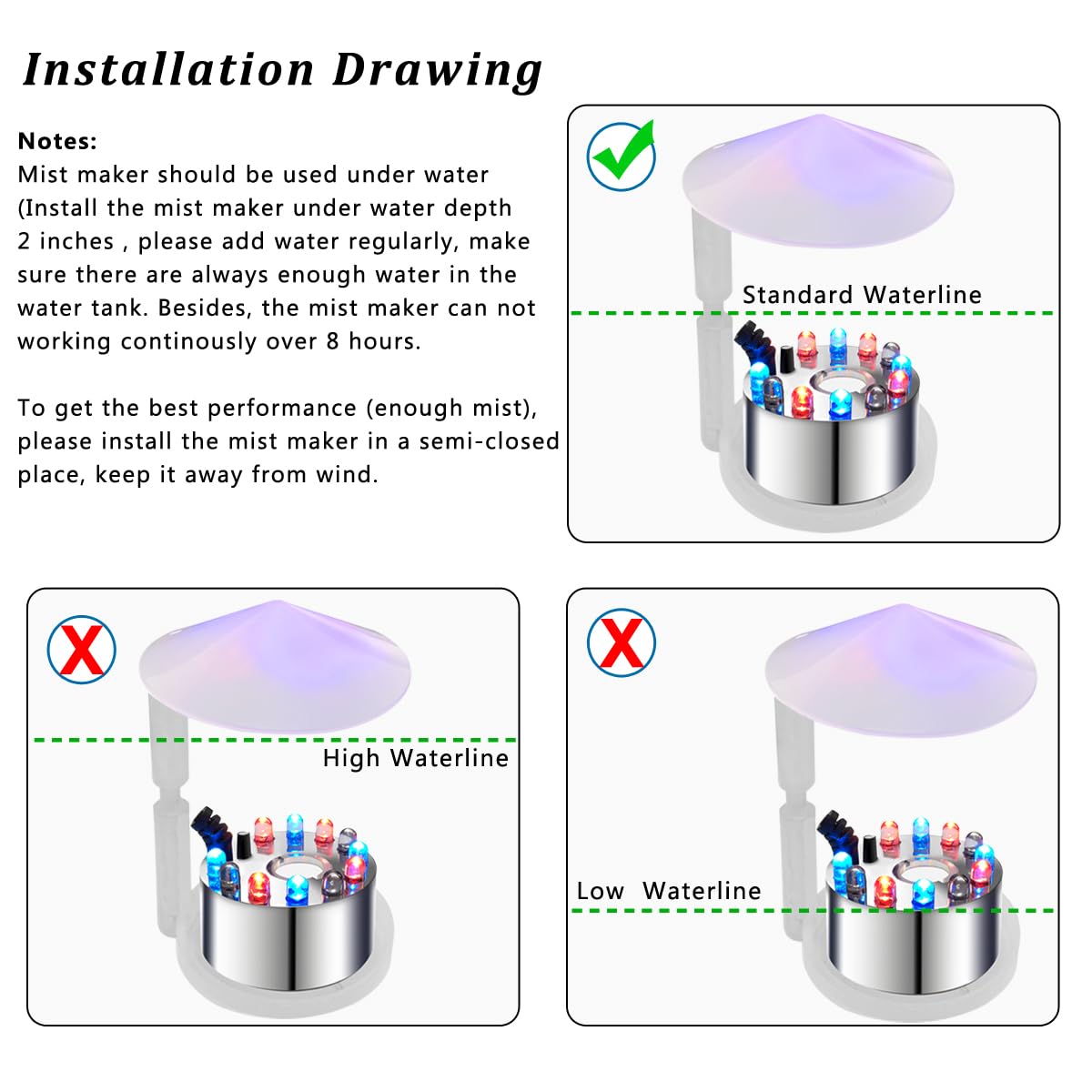 PULACO Mist Maker installed underwater for continuous fog effect