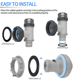 Pulems 10255 flat strainers washers protect Intex inlet connections